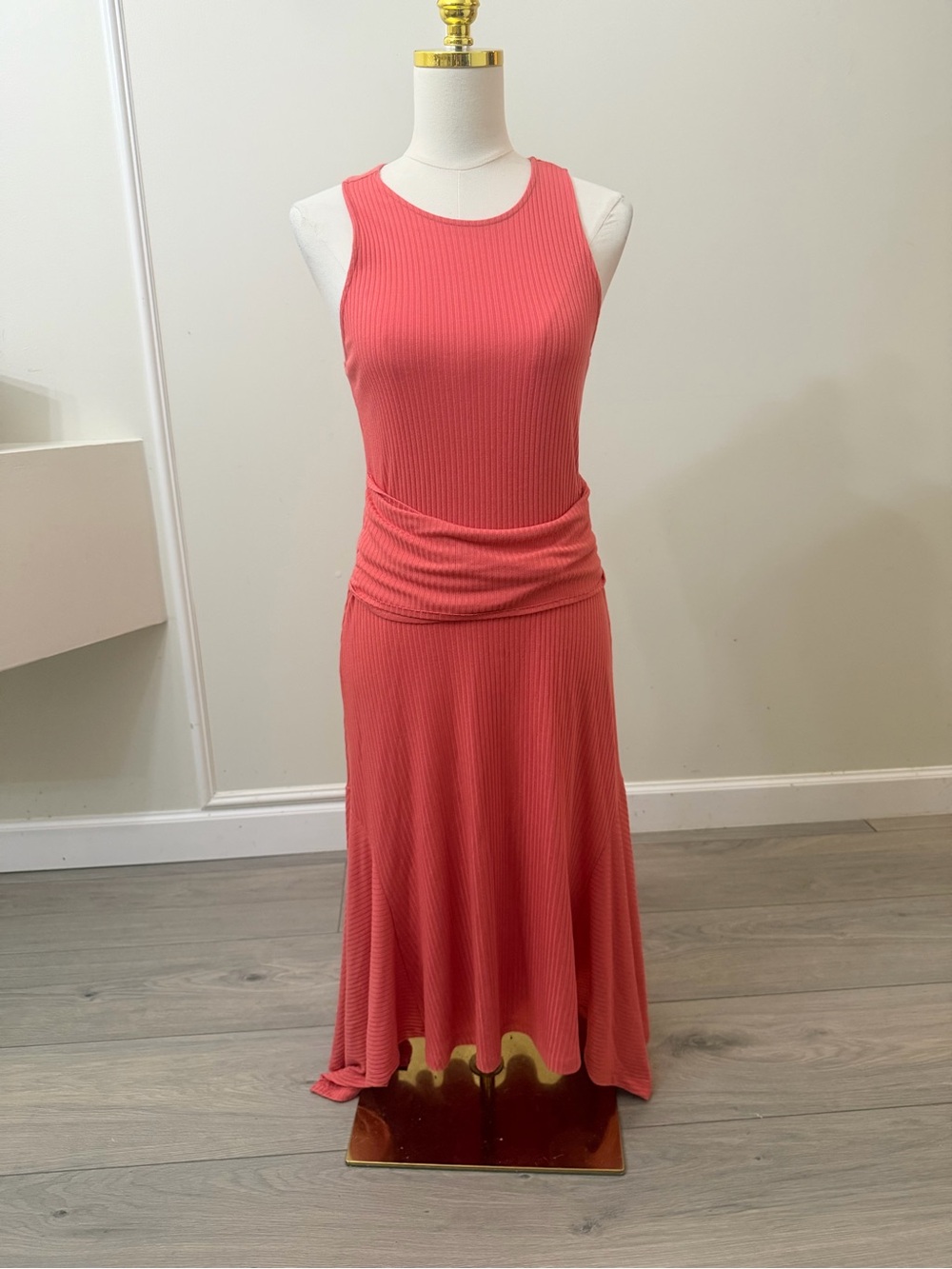 Anthropologie Coral Sleeveless Ribbed Maxi Dress - Picture 2 of 6